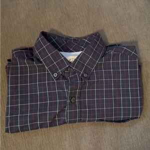 Men's Dockers Checkered Shirt - Navy Blue and Red